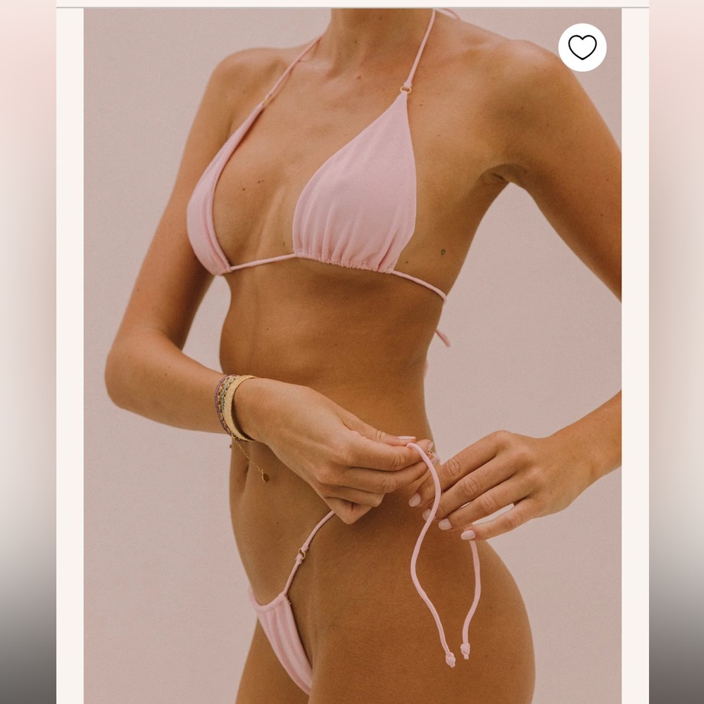 Side Tie Bikini Briefs Baby Pink So Chic Bottoms